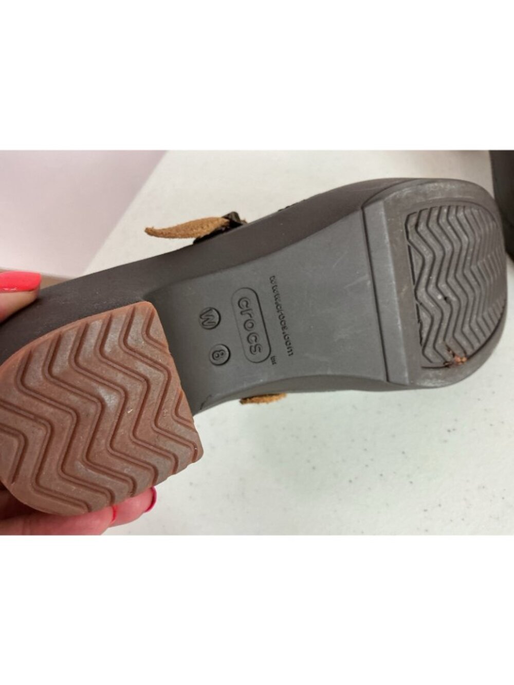 Crocs Brown Clogs Mules Slip On Slides Womens 8 - Picture 4 of 6